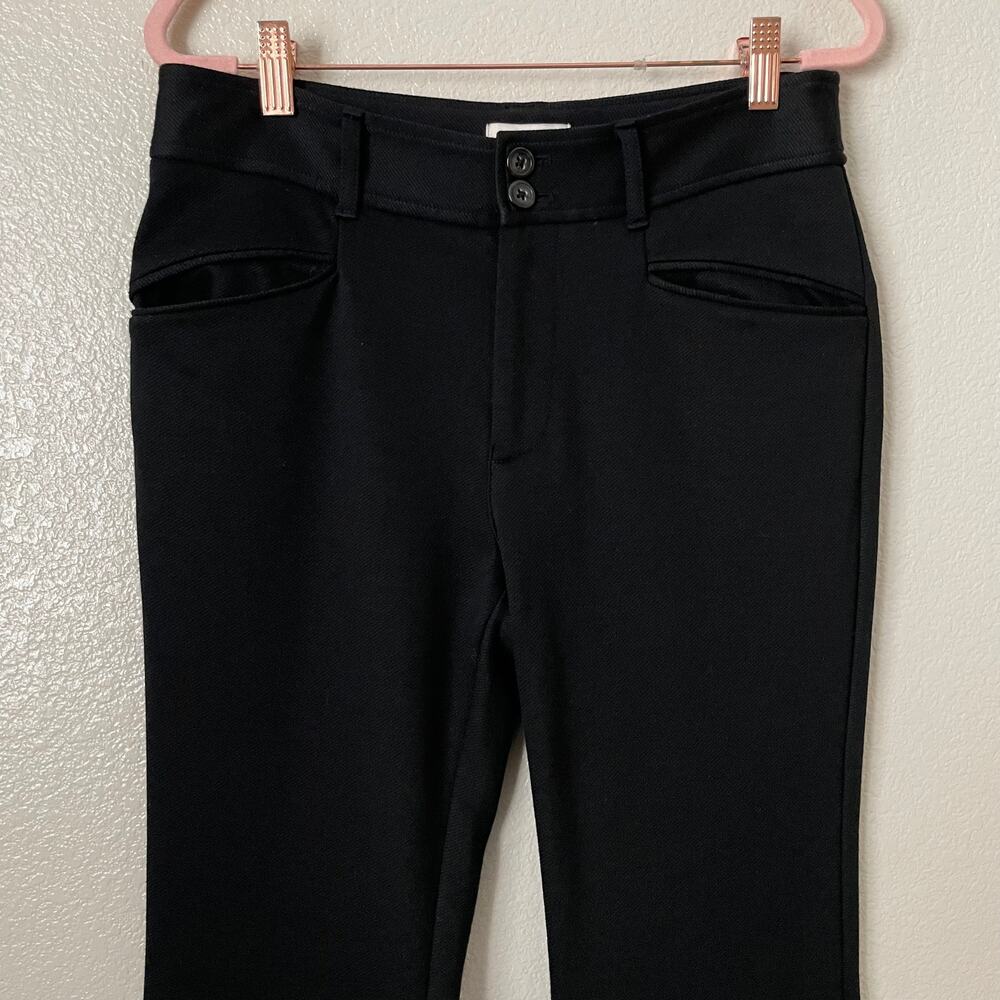 Anthropologie Pants Womens Size 6 Black Essential Trouser Flared Twill Preppy - Picture 4 of 11